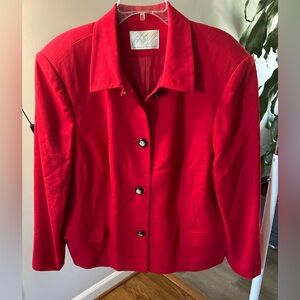 Red 20W Lord & Taylor jacket and skirt suit
